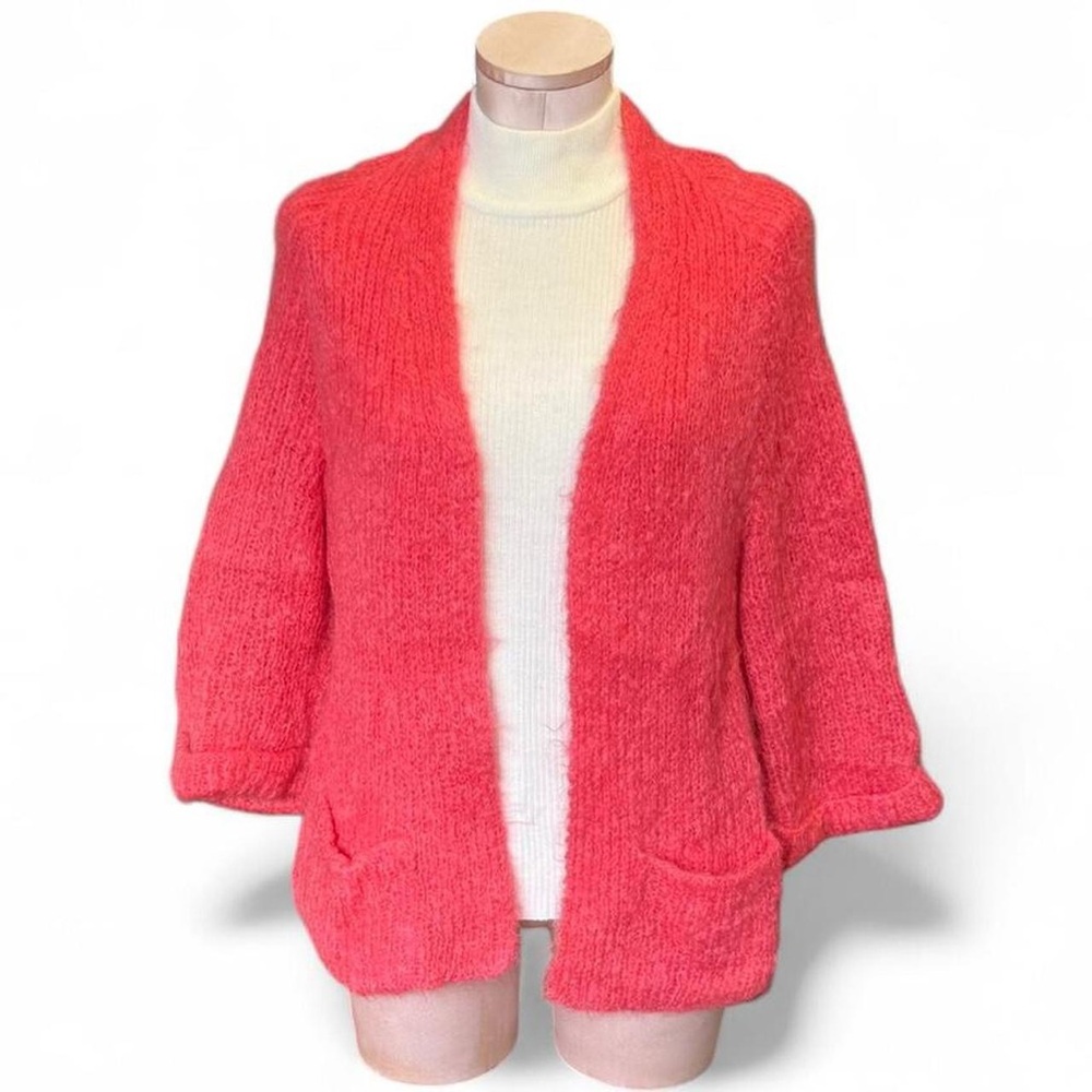 Handmade Soft Pink Open Front Knit Cardigan